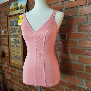 Vintage Surf Togs One Piece Swimsuit Coral Pink
